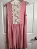 Garden Party In Baby Doll Pink With Lace Dress