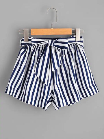 Together For Eternity Navy Blue & White Stripe Shorts