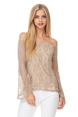 Get Over It Lace Off The Shoulder Top
