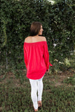 Love Will Keep Us Together Red Off The Shoulder Top