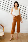 Briar High Rise Control Top Wide Leg Crop Jeans in Camel