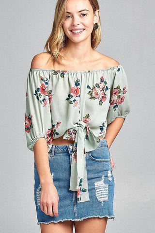 Floral Dream Woven Off The Shoulder Top