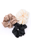Jumbo Silk Scrunchies Set of Three