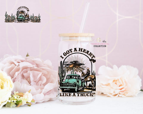 Heart Like A Truck Glass Can Libbey Cup
