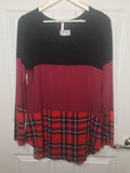 Keep It Casual Color Block Plaid Top