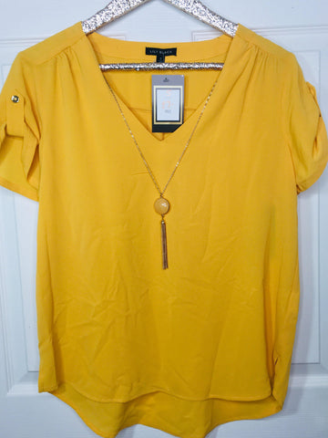 Rise to the Top Golden Yellow Short Sleeve Top