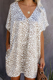 It's About Time V-Neck Half Sleeve Leopard Dress