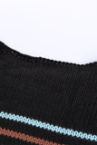 Lattes and Leaves Black Rainbow Stripe Pattern Sweater