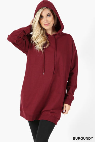 Falling Into Place Oversized Burgundy Hoodie