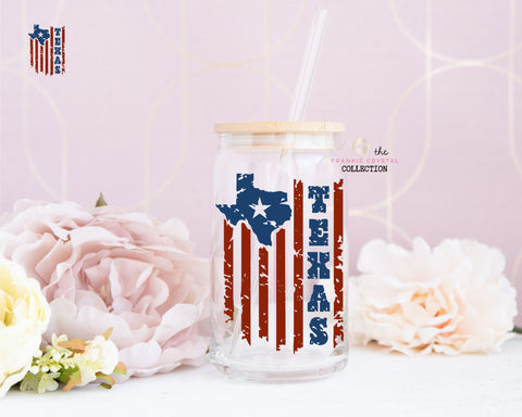 Texas Patriot Glass Can Libbey Cup