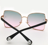 Ombre Lens Metal Frame Sunglasses