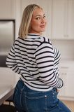 Self Improvement V-Neck Striped Sweater