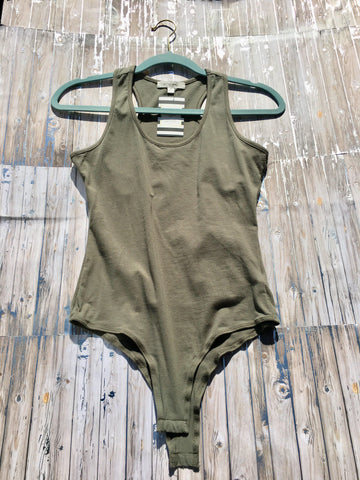 Promise Not To Fall Olive Green Bodysuit