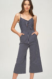 Champagne Popping Pin Stripe Jumpsuit