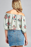 Floral Dream Woven Off The Shoulder Top