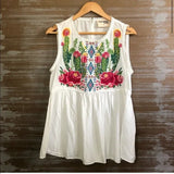 Bloom In The Desert Embroidered Top In Ivory