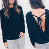 Made You Blush Open Back Lace Long Sleeve Top