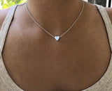Heart Choker Silver Necklace